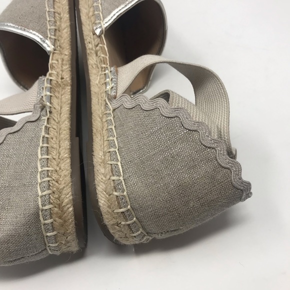 Lands End Silver Beech Cross Strap Espadrilles Flats Women Sz 8.5 - Picture 5 of 10